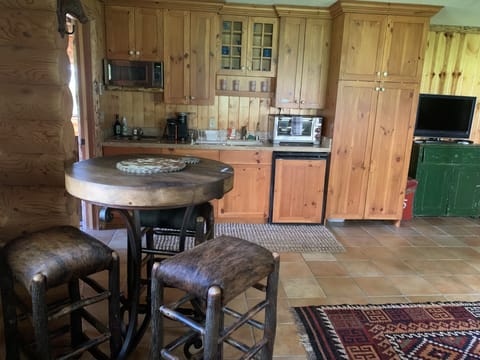 Kitchen, living, dining room in guest house