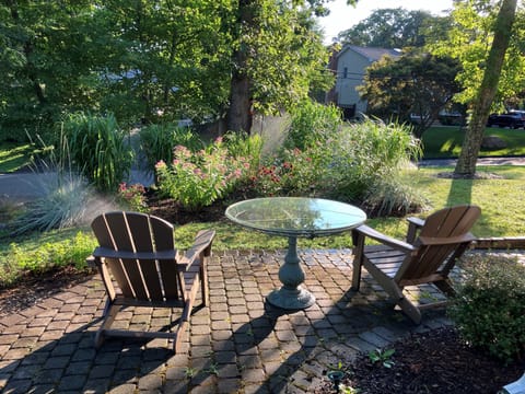 Front Butterfly  Garden with Adirondack Chairs