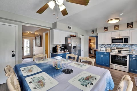 Full kitchen with Refrigerator, stove, oven, microwave and dishwasher.