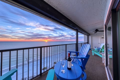 Sip your cup of joy watching incredible sunsets on our oversized 30’ balcony 
