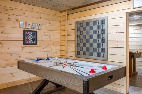 Game Room with Checkers, Chess, Air Hockey and Darts