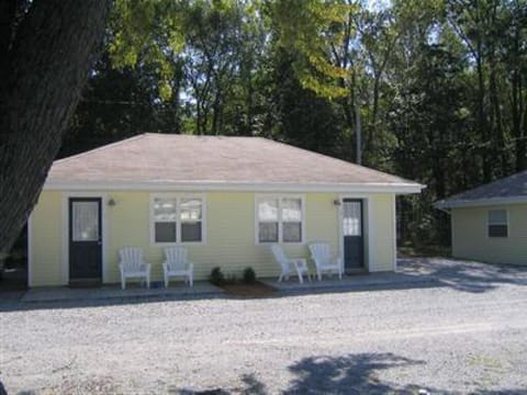 Exterior: Double Studio Cottage.  
There are 2 studio units inside this duplex cottage.  They can be rented individually or together as a Double Studio.