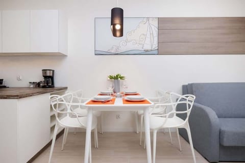 Dining table in the living room. 