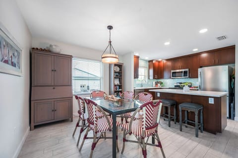 Open floor plan with dining for 6 just off the kitchen