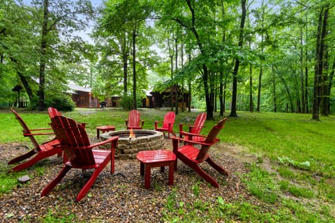 Firepit looking back at cabin