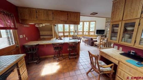Looking from the kitchen to the living room