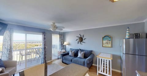 Totally updated living room and million dollar view of ocean and beach