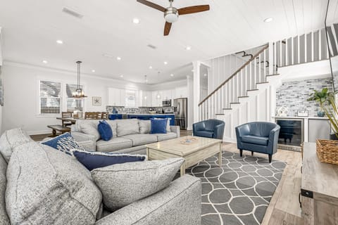 Main floor living room can hold a crowd