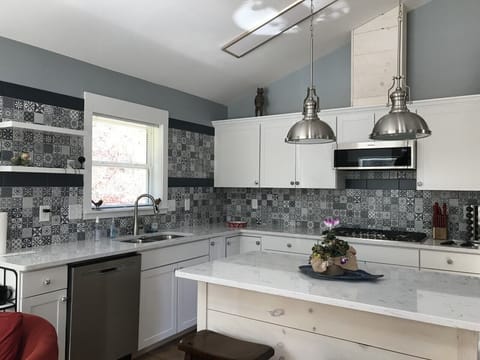 Full kitchen with gas range top 