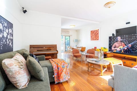 Smart TV comfy sofa and seats great place for family entertainment