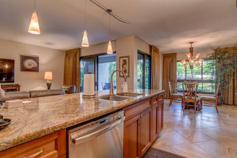 Kitchen looking into dining & living room