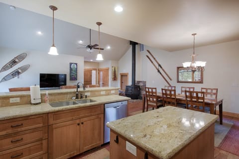 Large prep island with power.