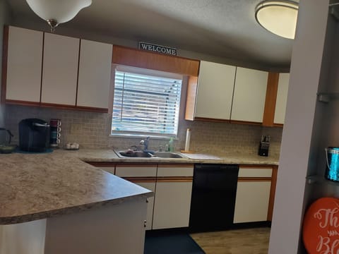 Beautiful view of the lake over the kitchen sink.