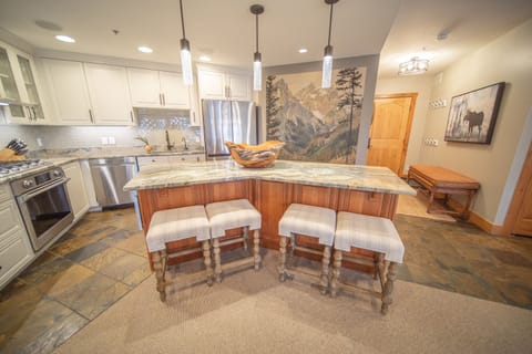 Beautiful kitchen island with bar stool seating