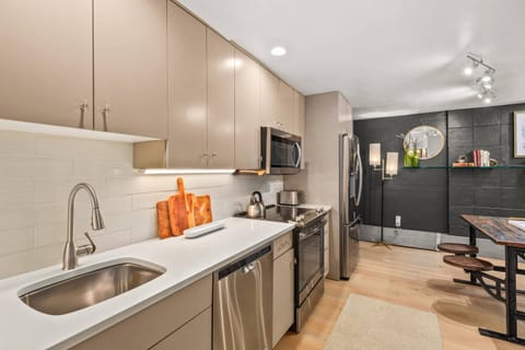 The fully stocked and recently updated kitchen offers a convenient spot to make all your meals while staying in this vacation rental.