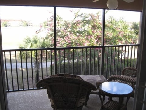 back lanai with beautiful sunrise views overlooking the golf course