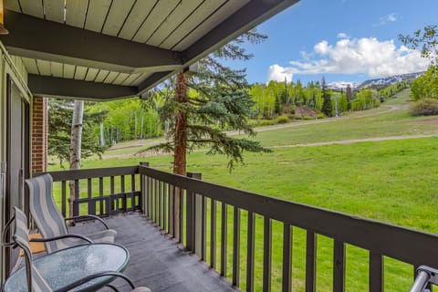 Private balcony with BBQ grill overlooking Snowmass Ski Area