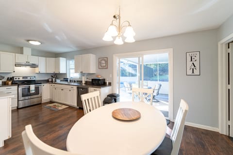 Dining area with french doors to the patio