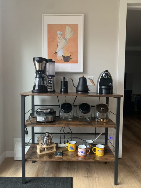 Coffee maker, Nespresso machine, electric kettle, waffle maker, and more!