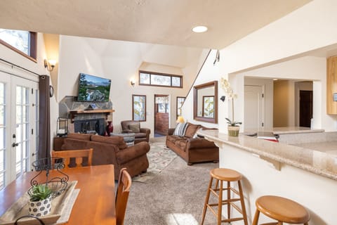 Dining area overlooking the living room.
