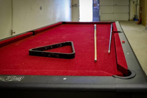 Pool table for your indoor enjoyment.