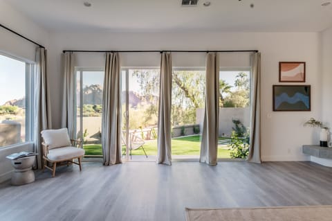 Sliding doors to the backyard.