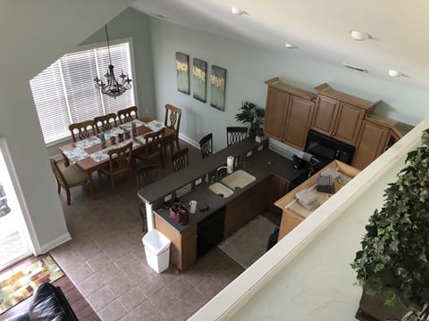 Overhead view of kitchen / eating area