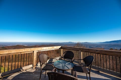 Panoramic mountain views from the upper deck — above Ober Gatlinburg