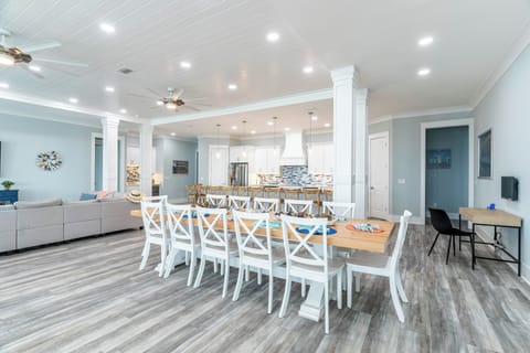 Large dining room table which seats 12