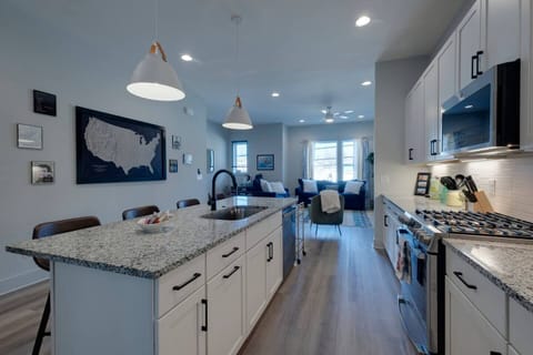 Overview of kitchen and living room 