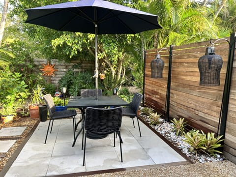 Private back yard with grill