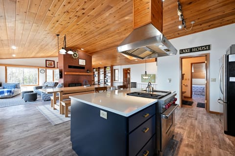 View from the gourmet kitchen into the great room!