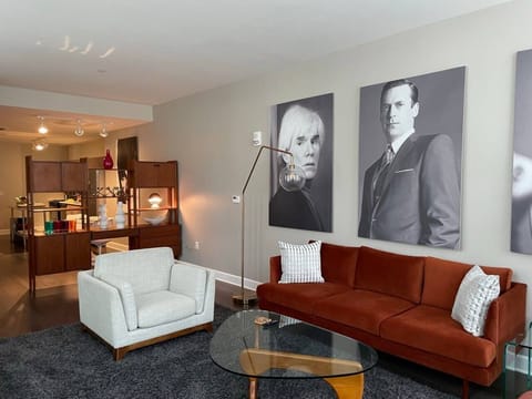 Living room area with icons from the past