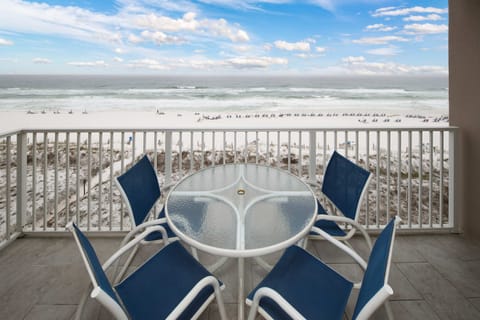 Private balcony with beach front views