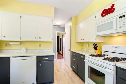 Bright and sunny kitchen + drip coffee maker