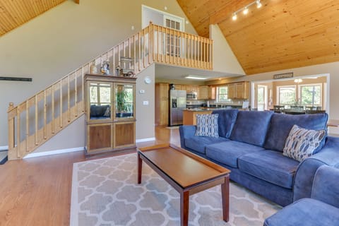 Living Room with views of Kitchen and upper level