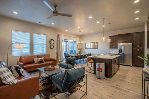 Spacious open concept kitchen and family room