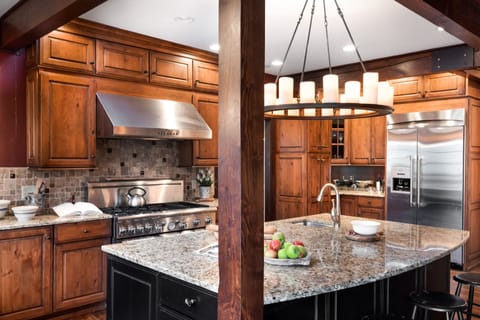 Extra seating at the large island.