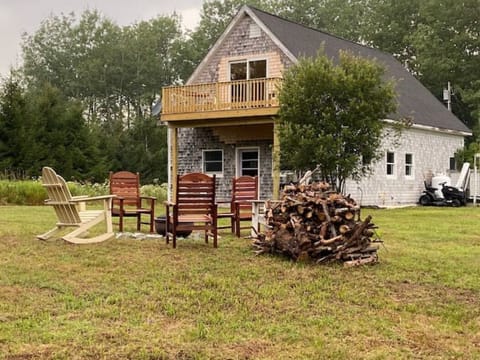 Fire pit in back yard