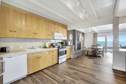 Kitchen with ocean view.