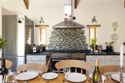 Coffee machine and stove top with ovens - Mowhay Barn