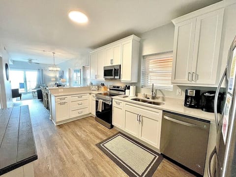 Kitchen with stainless steel appliances Oceanview, 202 Isle of Palms, SC | IOP Escapes