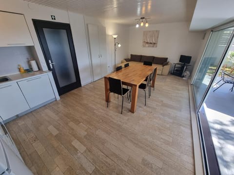 living/dining room with kitchen