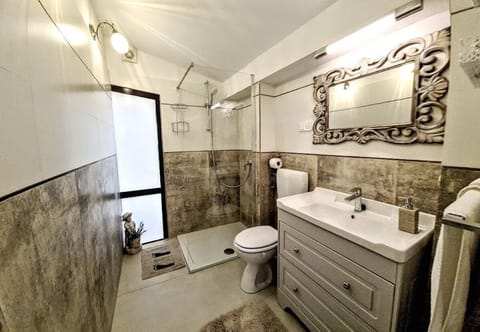 Open living room near pool Stone house villa Poplat