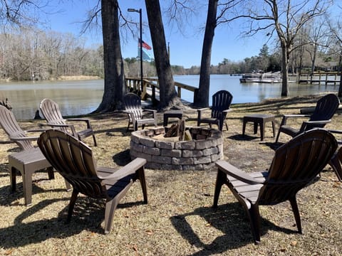 Fire pit ready for the evening