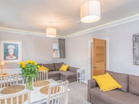 Living room with two double sofa beds