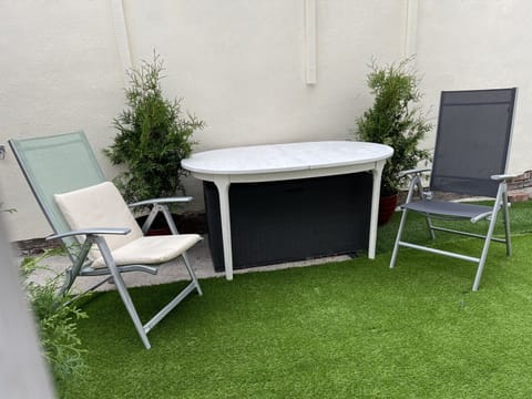 Outdoor space, viewed from bedroom door