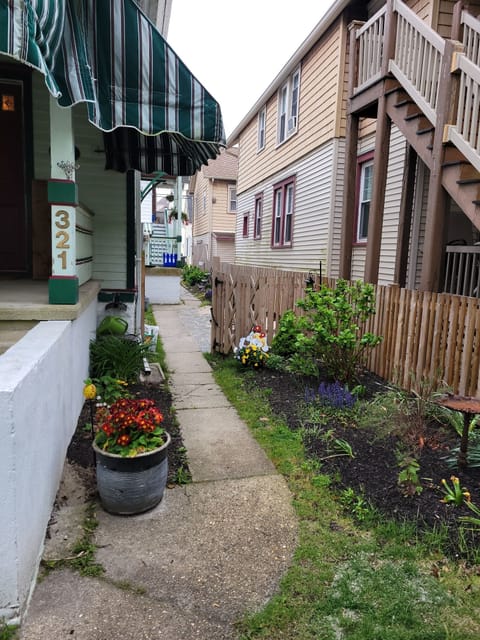 Sidewalk to Side Door and Backyard