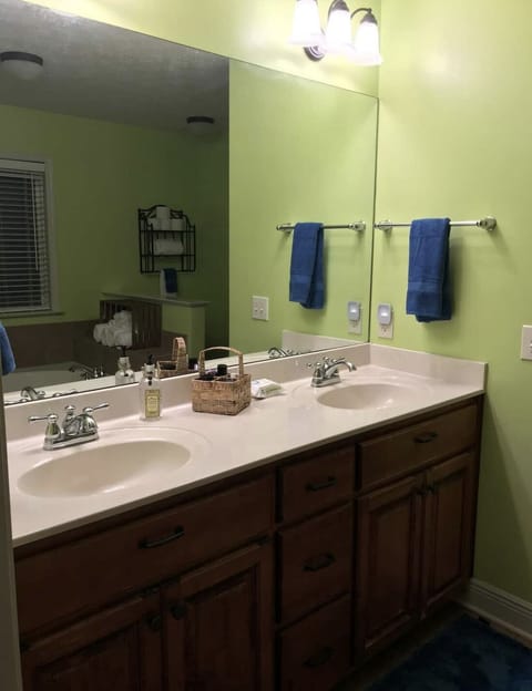 Master bathroom with double sink vanity