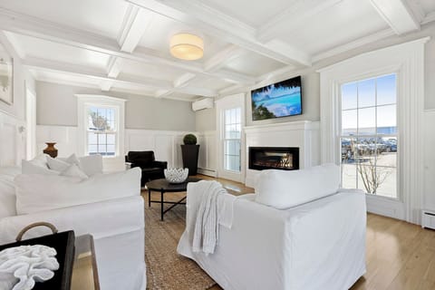 Enjoy the electric fireplace in this cozy living room. 